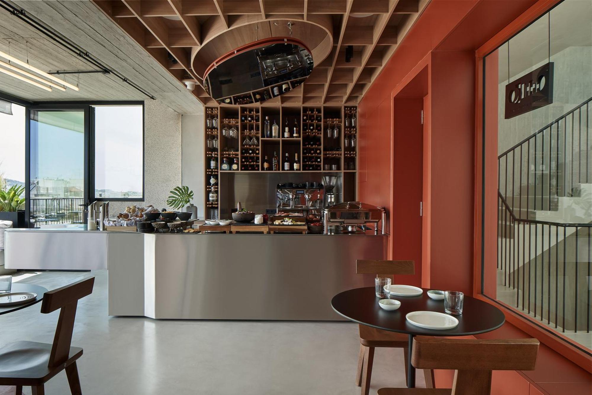 The Newel Psychiko Hotell Aten Exteriör bild The kitchen at the restaurant